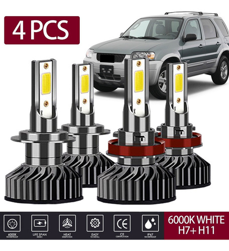 9003 H4 Kit De Faros Led 6500k 120w 12800lm Para Ford hummer H 2   4 X 4