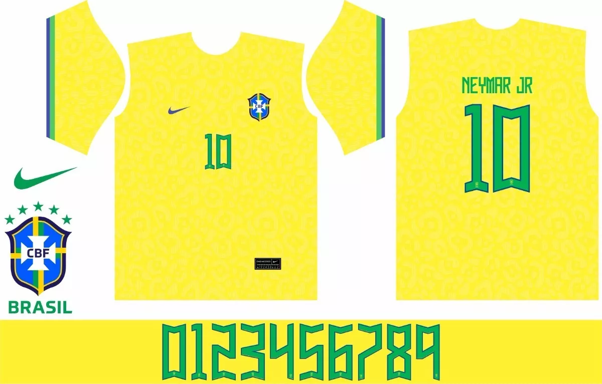 Arte Vetor Camisa Brasil 2022 Copa Do Mundo Catar Editavel