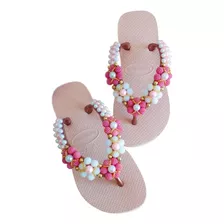 Chinelo Havaianas Top Customizado Com Pérolas