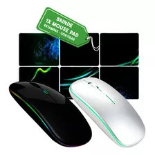 Kit Mouse Bluetooth Bateria Recarregável + Mouse Pad Sortido