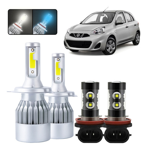 Foto de Kit De Focos Led H4 H11 Para Nissan March 2012-2019