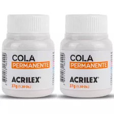 Kit 2 Cola Permanente Acrilex 37g Madeira Papel Plástico 