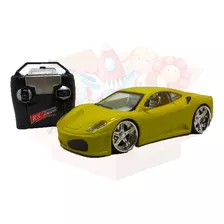 Carrinho De Controle Remoto Ferrari Amarelo Com Neon 