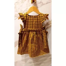 Vestido Infantil Xadrez Menina Junino Com Faixa Algodão 