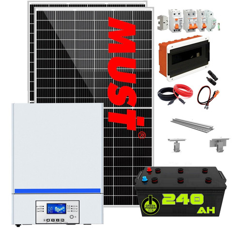 Kit Solar Must Completo 4950  W Dia 3kw Mppt 80a  Wi Fi M8 