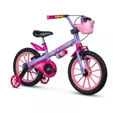 Bicicleta Aro 16 Infantil Feminino Rodinhas Cestinho Nathor