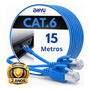 Cabo De Rede 15 Metros 15m Lan Internet Crimpado Rj45 Cat6 Azul Boyu Cell