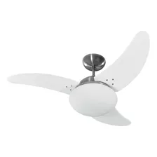 Ventilador Solano 3 Pas Aco Escovado Branco Tron