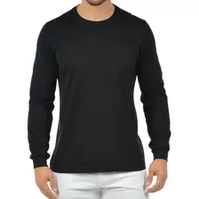 Camiseta Manga Longa Preta 100% Algodão Masculina + Cores