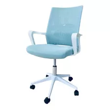 Silla De Escritorio Oficina Ergonómica Celeste De Poliester