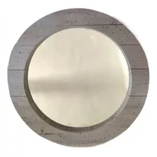 Espejo Decorativo Rústico Redondo Grande De Madera (1.55 M)