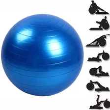 Kit Bola Pilates 55cm Inflável Fitness + 03 Bolinhas P/ Mãos