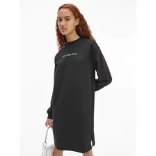 Vestido Shrunken Institutional Negro Calvin Klein Mujer