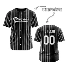 Jersey De Béisbol Rayado Personalizable Texto Y Número