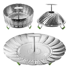 Flexzion Cesta Vaporera De Acero Inoxidable Para Verduras C.