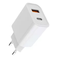 Carregador Turbo Oficia Duplo Power 20w Usb E Tipo-c Branco 