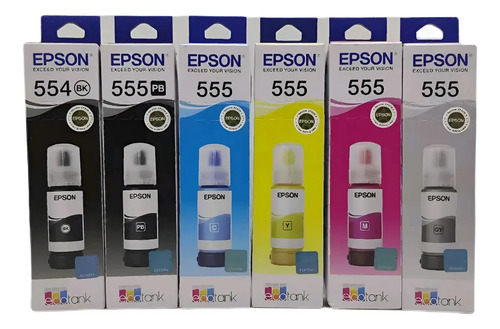 Pack De 6 Tintas Epson T554 Y T555 