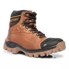 Bota Coturno Masculina Couro Legitimo Solado Costurado 