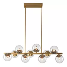 Lustre Pendente De Teto Orluce Cosmos I Dourado 10xg9 Bivolt Cor Bronze 110v/220v