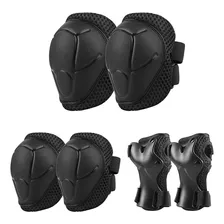 Set De Protección Niños Negro Rodillera Codera Muñequera