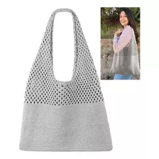 Bolso De Mano De Piel Auténtica Para Mujer, Bolsa De Hombro Color Gris