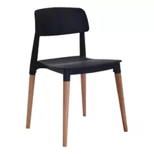 Silla De Comedor Baires4 Milán, Estructura Color Negro, 6 Unidades