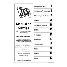 Manual De Serviços Jcb 3cx Retroescavadeira
