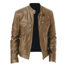 Biker De Piel De Oveja De Hombre Con Cremallera