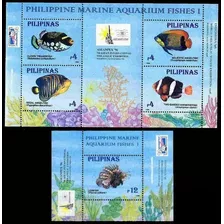 Fauna, Peces 1 - Aseanpex - Filipinas - Hojita + Block Mint 