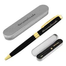 Caneta Em Metal Com Estojo Luxo Pr-54 Personalizado Nome