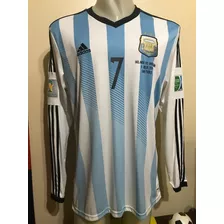Camiseta Argentina Holanda 2014 Di María 7 Plastisol Parches