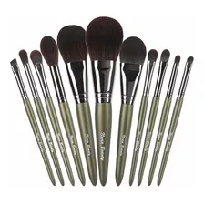 11pcs Sistema De Cepillo De Maquillaje De Bambú De Kab...