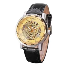 Reloj Mecanico Engranajes Skeleton Relojes Cuero Cuarzo Moda