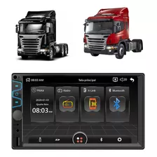 Central Multimidia 2 Din Tela 7 Bt Usb Scania Android Ios 