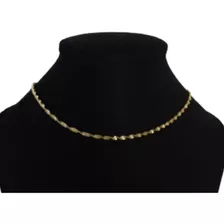 Gargantilha Choker Trançada Feminina Banhado Ouro 18k 46cm 