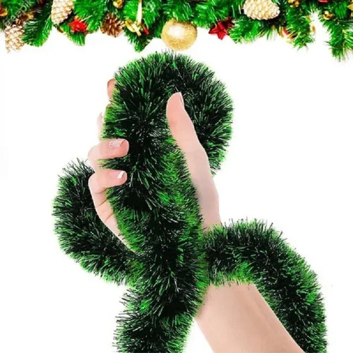 5 Guirnaldas Navideñas Verdes De 5 Metros Adornos Navidad