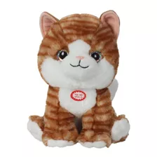 Peluche Gato Gatico Con Sonido Marron 25cm