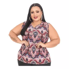 Blusinha Alça Feminina Plus Size P/ Fofinha Gordinha Exg Top