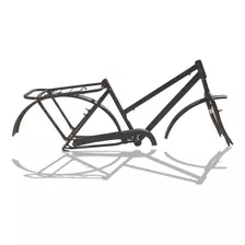 Quadro De Bicicleta Aro 26 Modelo Poti + Garfo Cores Cor Preto