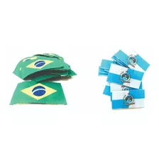 Kit 100 Bandeiras Brasil + 100 Rio De Janeiro 2,5cmx4,5cm 