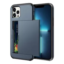 Funda Para iPhone 13 Pro, Negro Y Azul/con Tarjetero