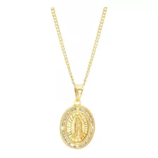 Medalla P/ Bautizo Virgen De Guadalupe Con Cadena Oro 10k