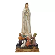 Imagem Nossa Senhora Fátima Com Pastores 40cm Resina 15534