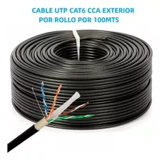 Cable Utp Cat6 Exterior Doble Forro Awg Cca Negro 100mts Jwk