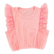 Blusa Infantil Cropped De Menina Babado Tule Mini Diva Luxo