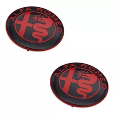 2 Adesivos Emblema Alfa Romeo 74mm Aluminio Porta Mala Capo