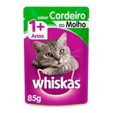 Sachê Whiskas 1+ Gatos Adultos Sabor Cordeiro Ao Molho 85g.