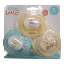 Chupón Ortodóntico Disney Baby Pooh 3pz Amarillo Verde Período De Edad 0-6 Meses