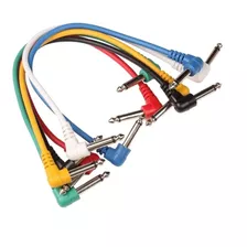6 Cables Para Patch Pedal Guitarra Puentes 6.3mm 080-847