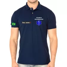 Camisa Polo Masculino Técnico Em Enfermagem Bordado